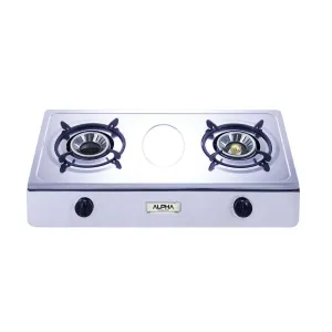 Alpha/Home Basics Table Top 2B Gas Stove Stainless Steel