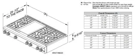 American Range ARSCT4842GDN Slide In Cooktops-Natural Gas