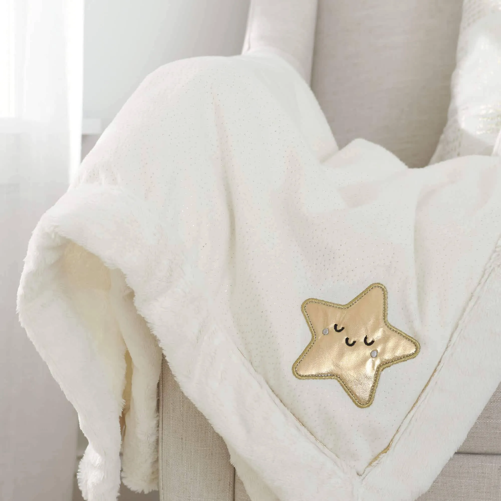 Baby Neutral Star Plush Blanket