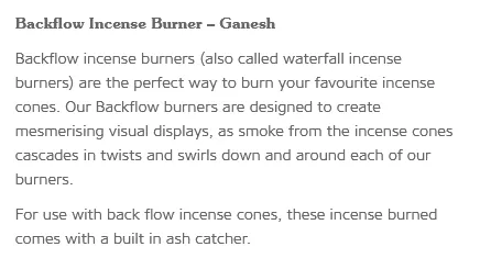 Backflow Incense Burner – Ganesh