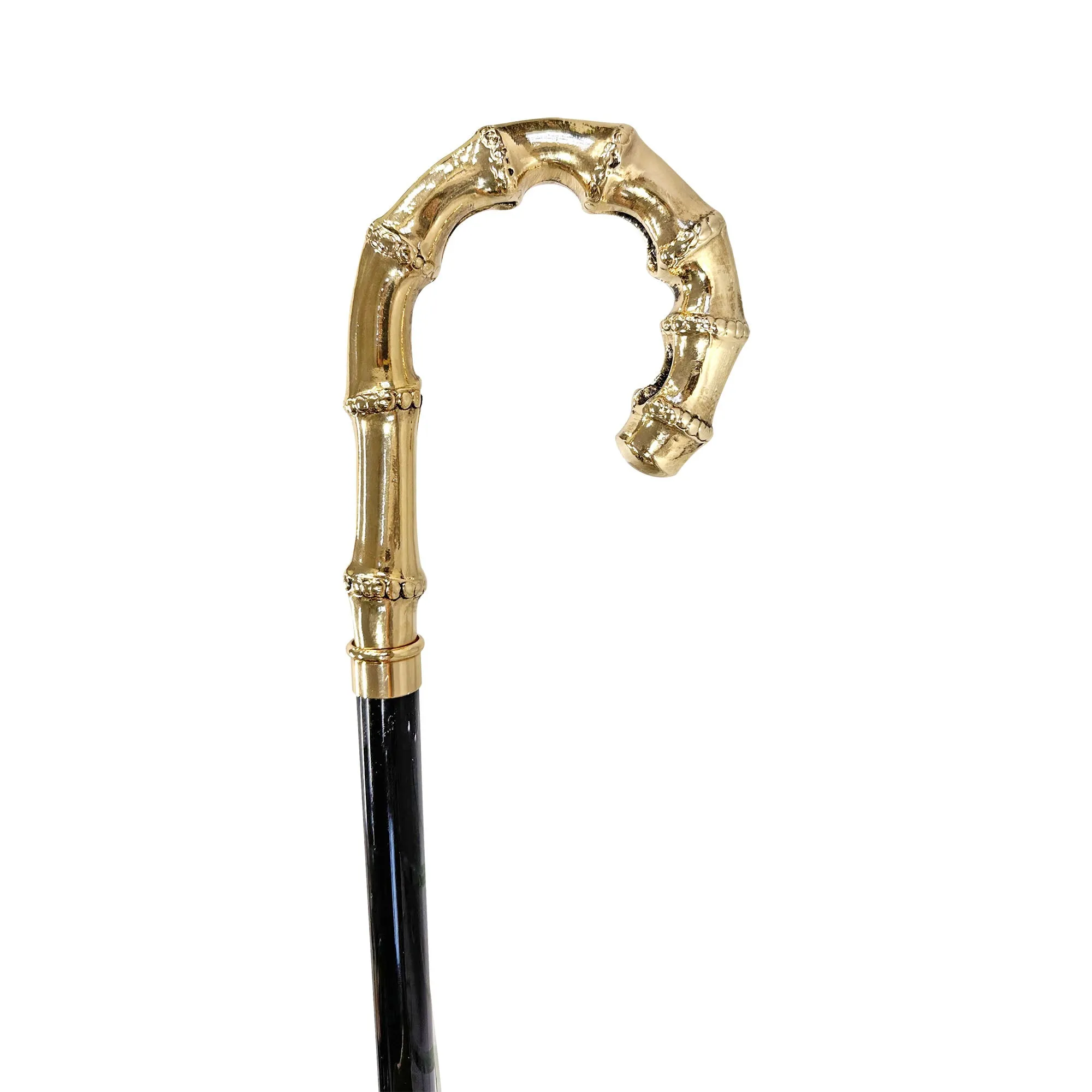 Bamboo-shaped walking stick - Goldplated 24K