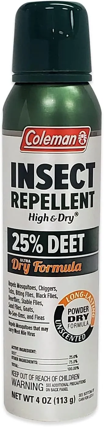 Coleman Tick Protection 25% HIGH & DRY Deet Insect Repellent - 4 oz. Aerosol