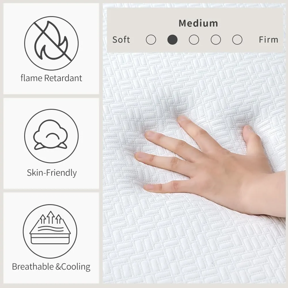 Cooling Gel Memory Foam Hybrid Mattress – USA-Made, Breathable Cover, CertiPUR-US Certified