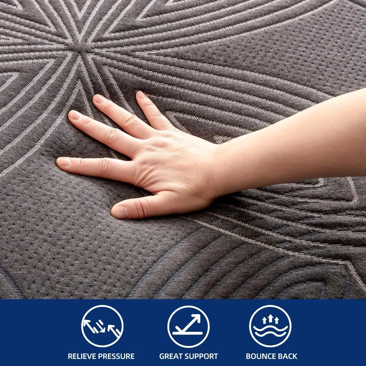 Cooling Gel Memory Foam Hybrid Mattress – USA-Made, Breathable Cover, CertiPUR-US Certified