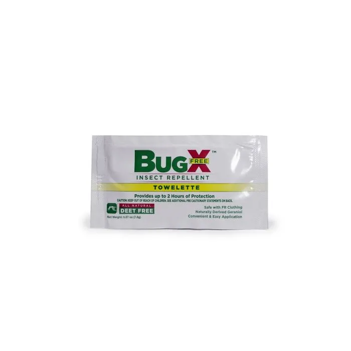 Cortex 12844 Bug X FR Natural Insect Repellant Towelettes, Wallmount Dispenser, Case of 50