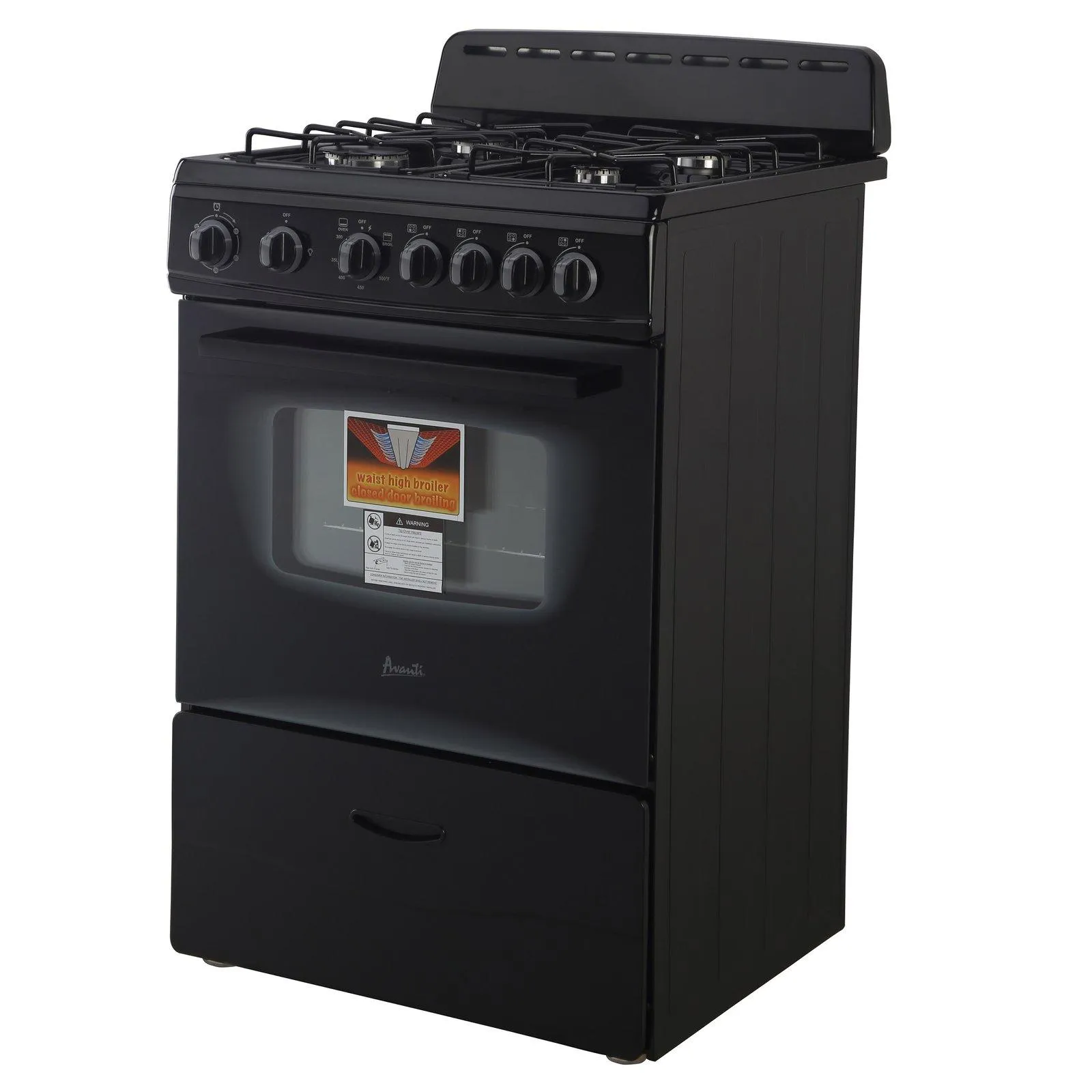 GR2416CSS Avanti 24" Compact Gas Range Oven - Stainless Steel / 2.6 cu. ft.