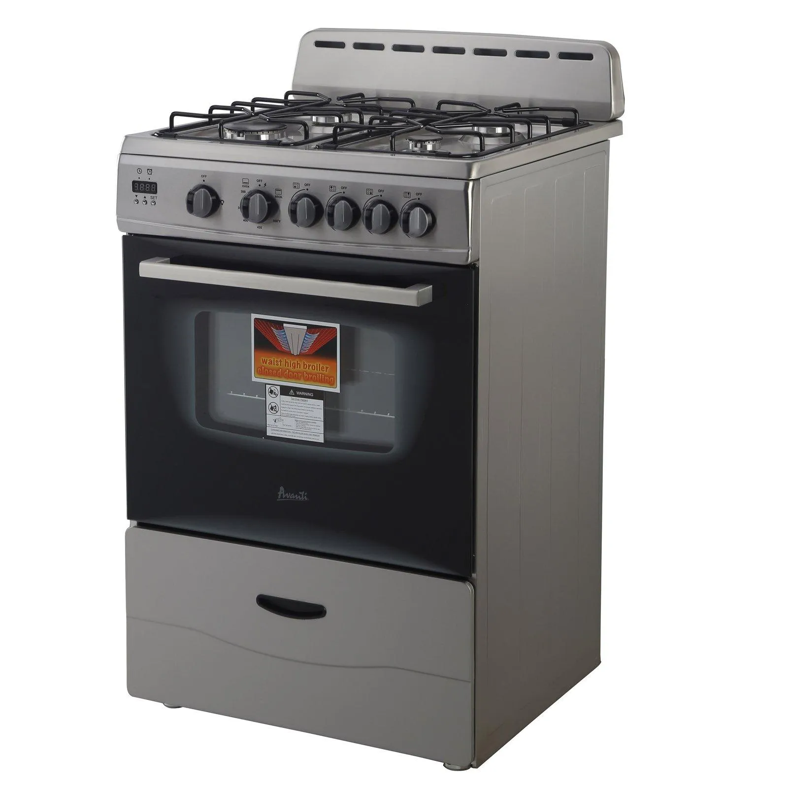 GR2416CSS Avanti 24" Compact Gas Range Oven - Stainless Steel / 2.6 cu. ft.