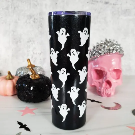 HALLOWEEN Witches Brew Black Glitter Tumbler by Salt and Sparkle