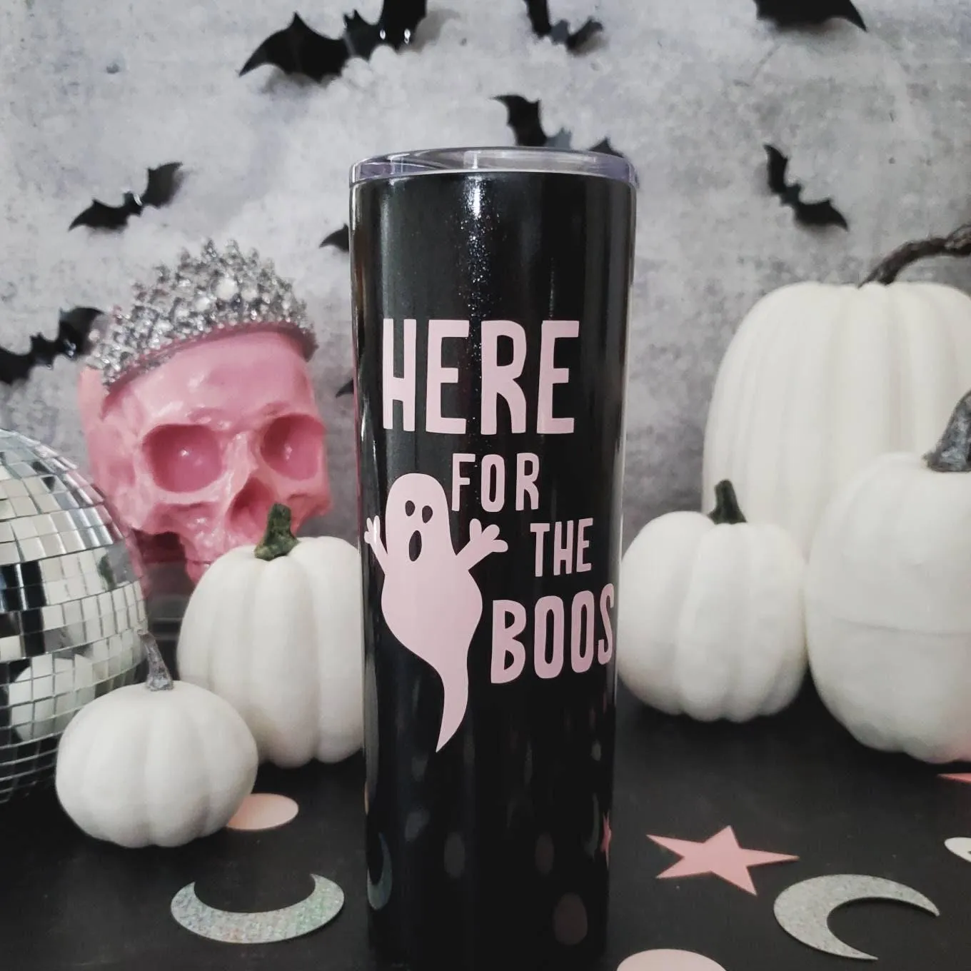 HALLOWEEN Witches Brew Black Glitter Tumbler by Salt and Sparkle