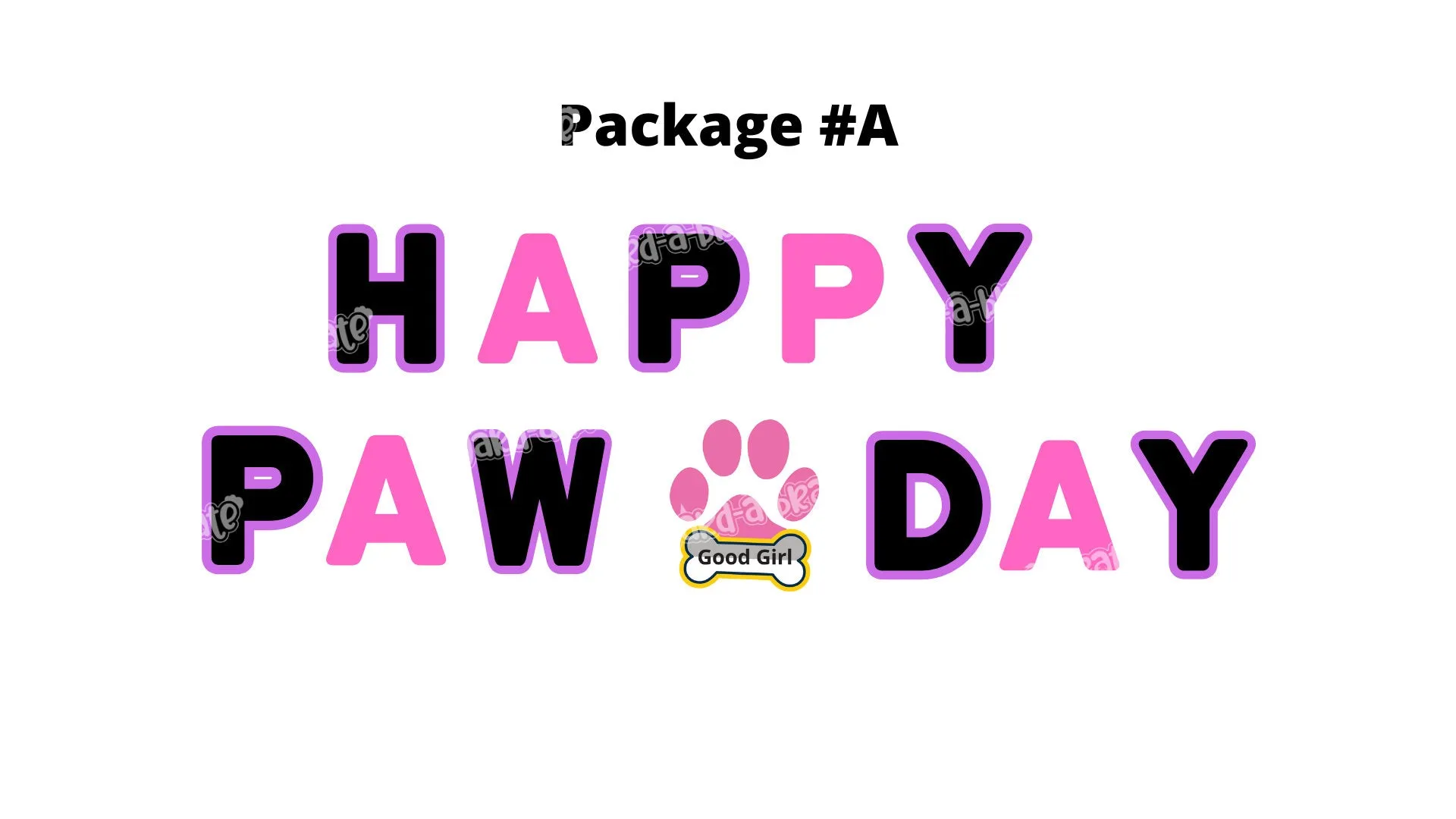 Happy Pawday Girl – Balloon 18" Tall   Letters 15" Tall   Decors (Total 12 or 26pcs) | Yard Sign Outdoor Lawn Decorations