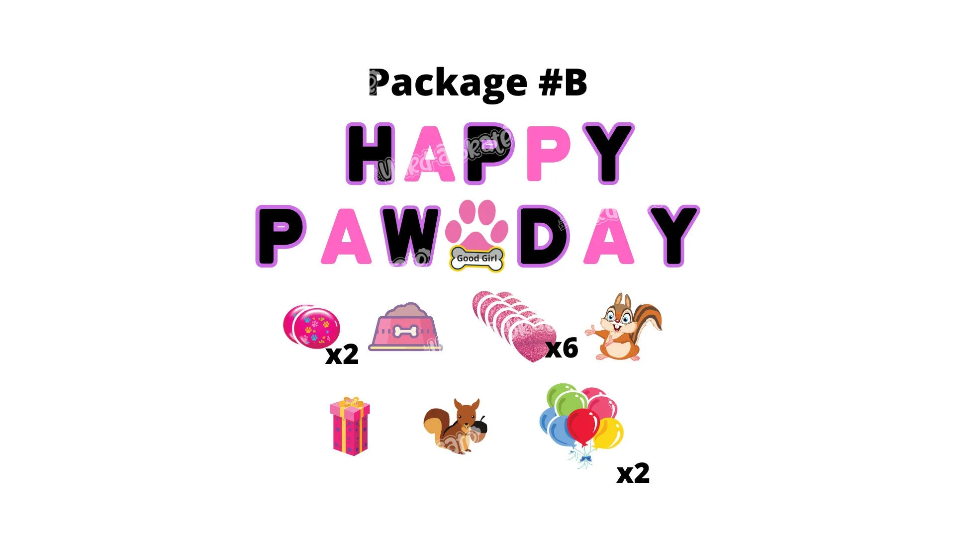 Happy Pawday Girl – Balloon 18" Tall   Letters 15" Tall   Decors (Total 12 or 26pcs) | Yard Sign Outdoor Lawn Decorations