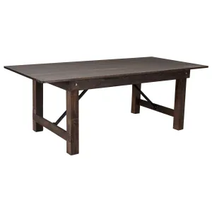 HERCULES Series 7' x 40" Rectangular Solid Pine Folding Farm Table