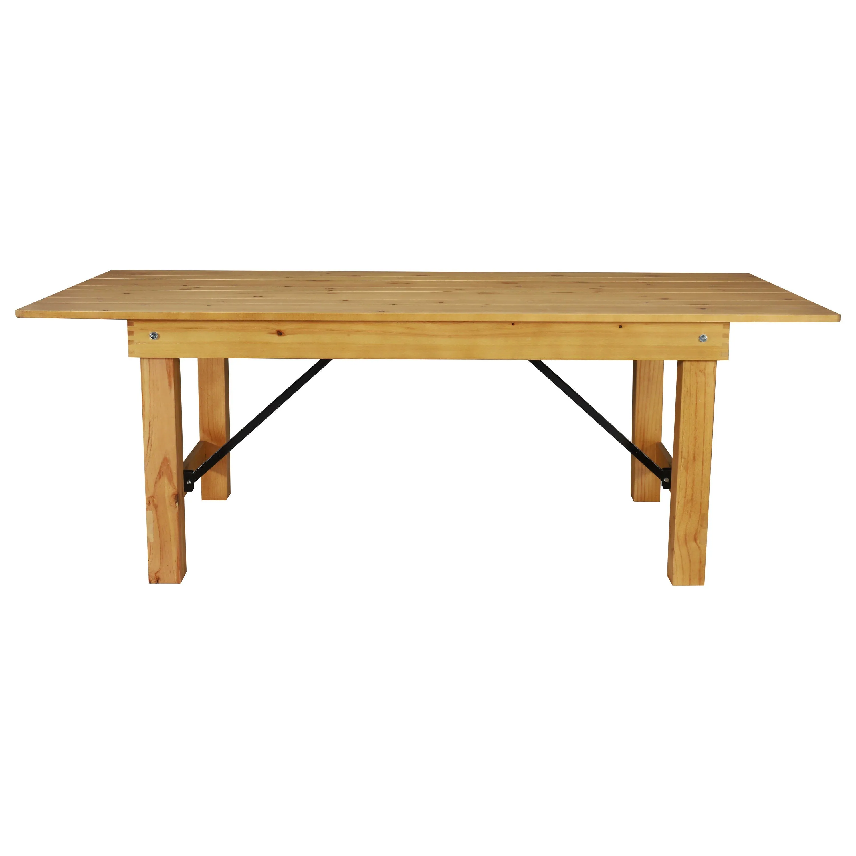 HERCULES Series 7' x 40" Rectangular Solid Pine Folding Farm Table