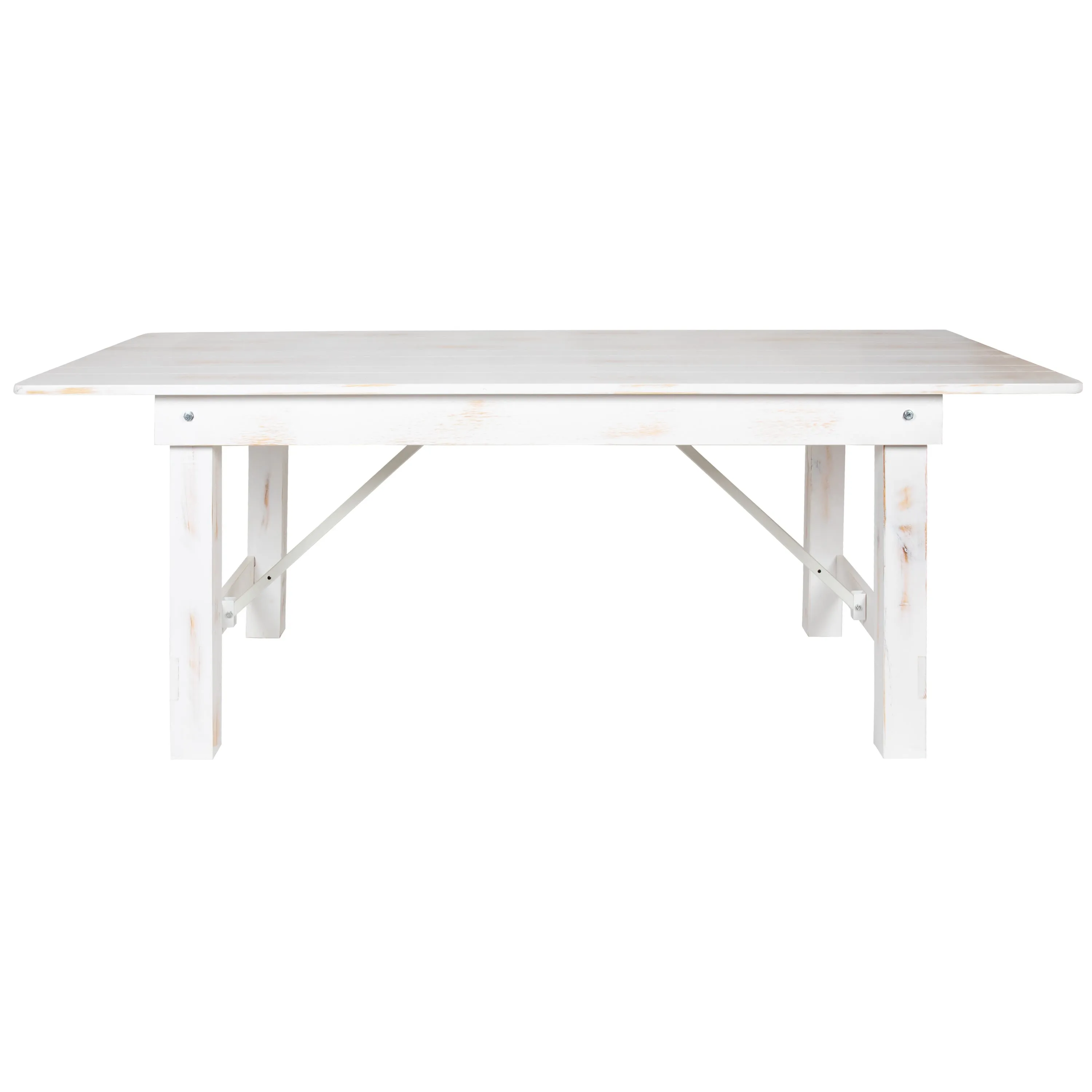 HERCULES Series 7' x 40" Rectangular Solid Pine Folding Farm Table