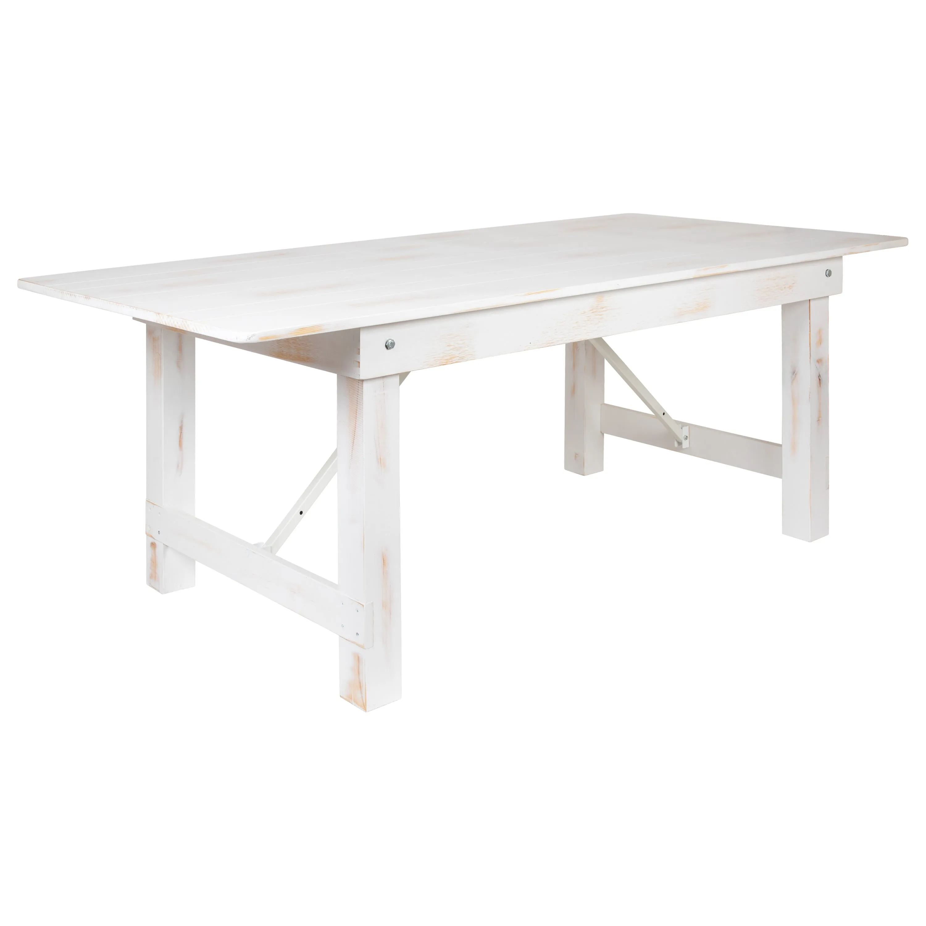 HERCULES Series 7' x 40" Rectangular Solid Pine Folding Farm Table