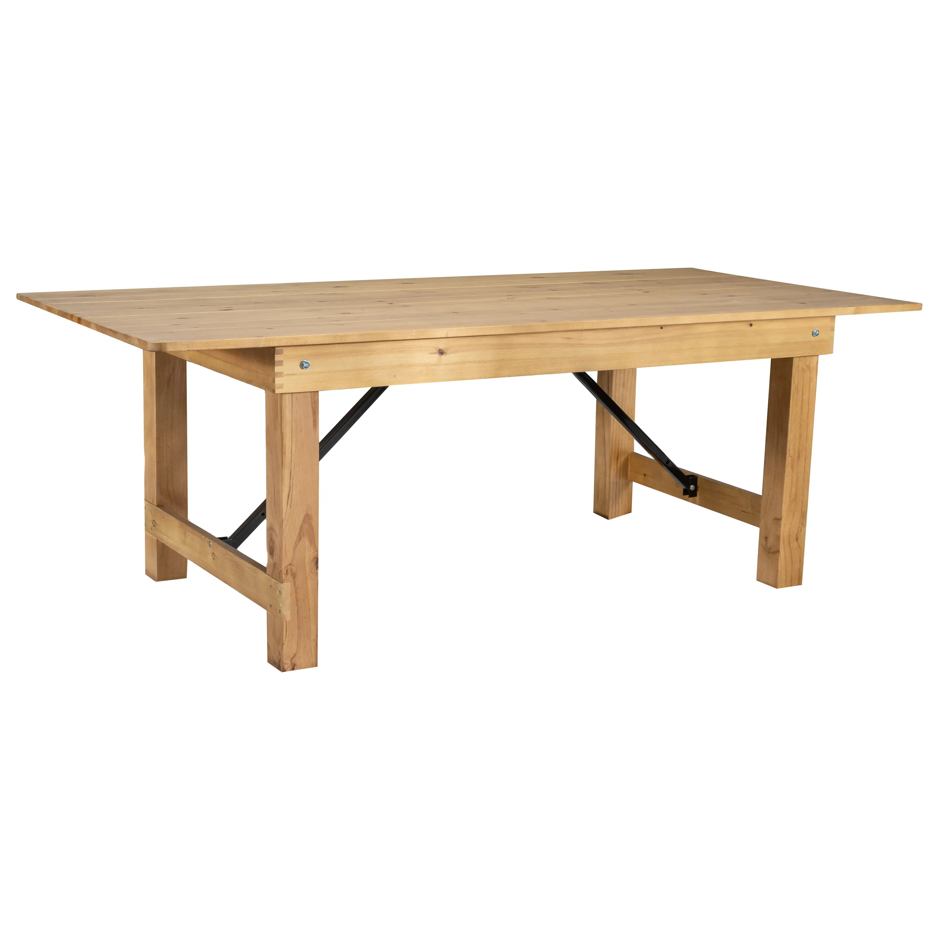 HERCULES Series 7' x 40" Rectangular Solid Pine Folding Farm Table