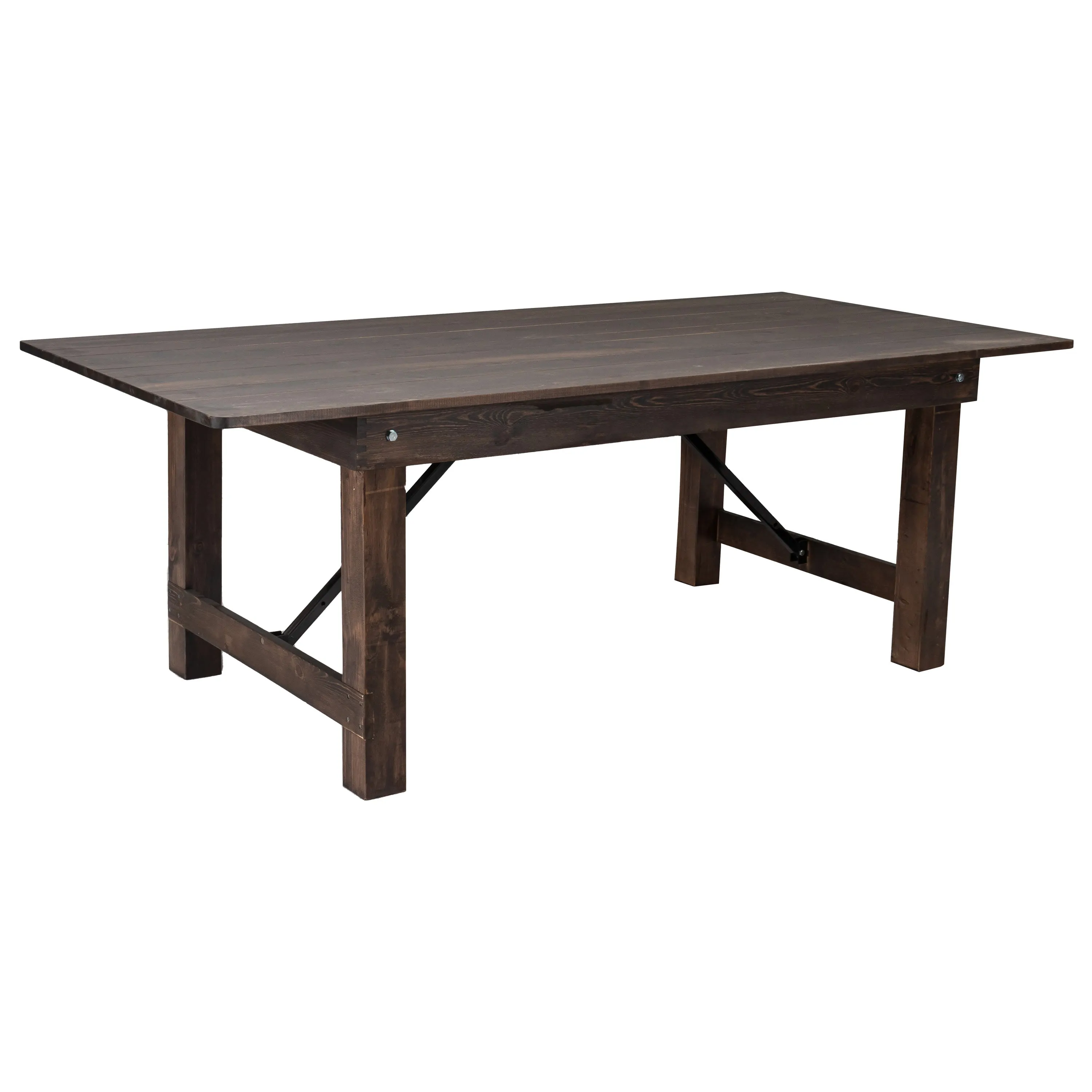 HERCULES Series 7' x 40" Rectangular Solid Pine Folding Farm Table