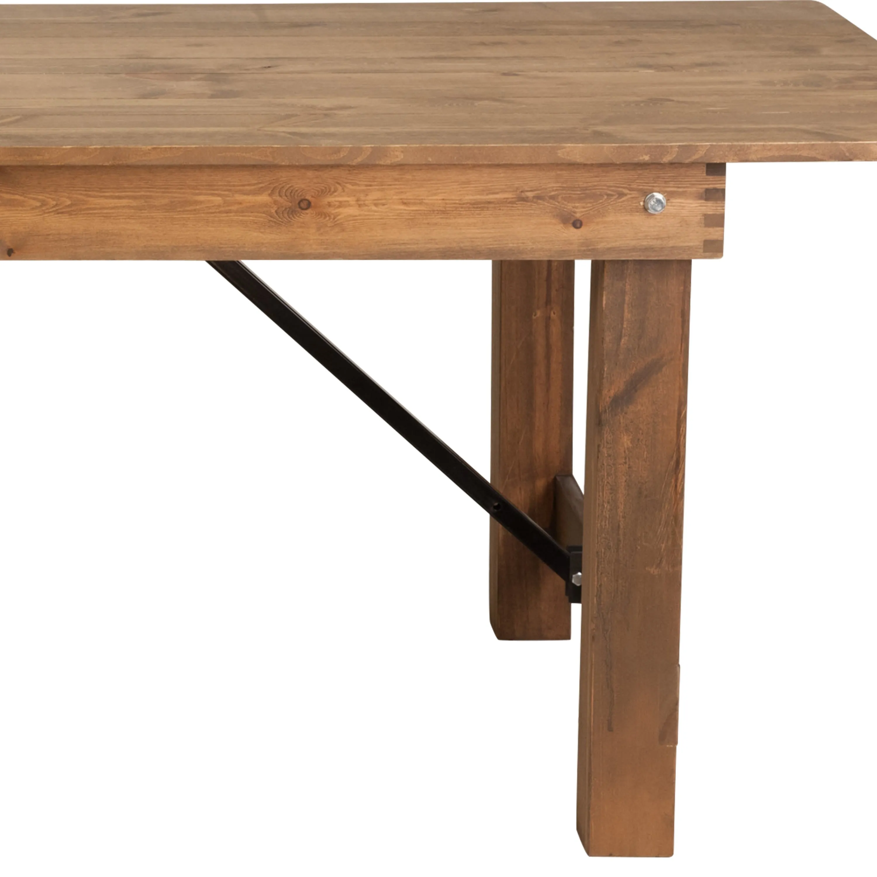 HERCULES Series 7' x 40" Rectangular Solid Pine Folding Farm Table