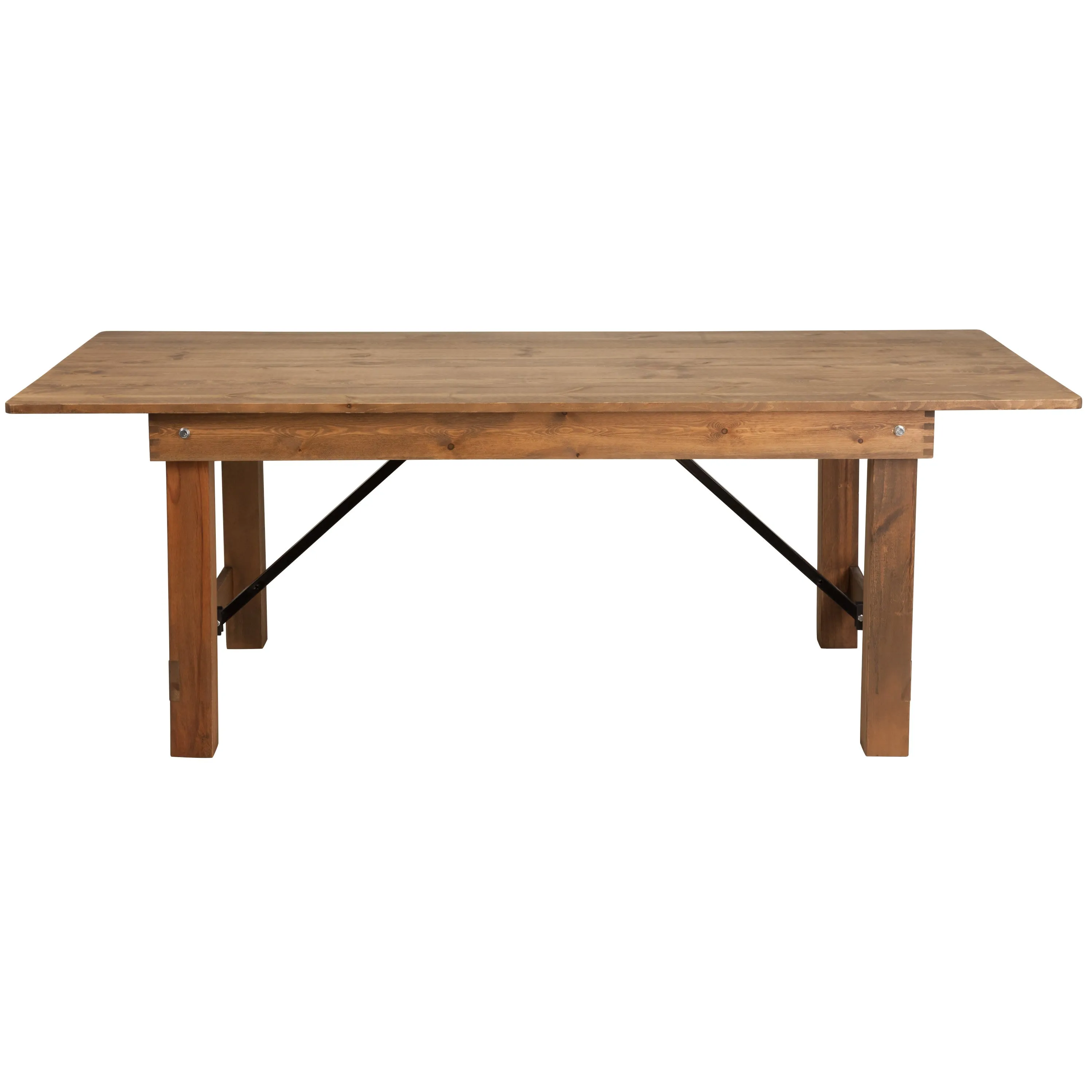 HERCULES Series 7' x 40" Rectangular Solid Pine Folding Farm Table