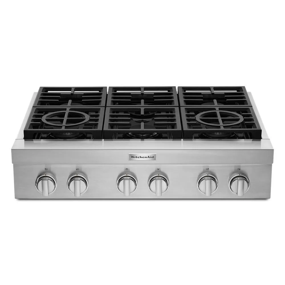 KCGC506JSS KitchenAid® 36'' 6-Burner Commercial-Style Gas Rangetop