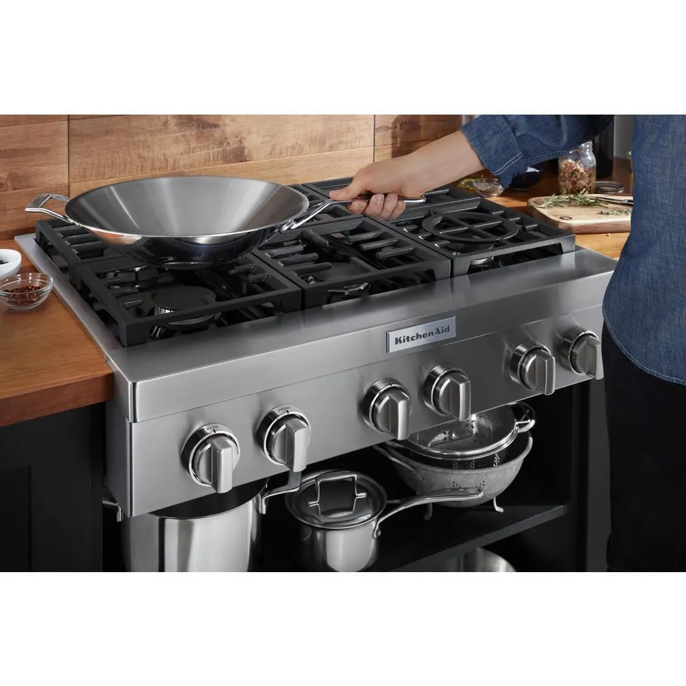 KCGC506JSS KitchenAid® 36'' 6-Burner Commercial-Style Gas Rangetop