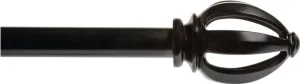 Kenney KN80210 Curtain Rod, 3/4 in Dia, 66 to 120 in L, Black :EA: QUANTITY: 1