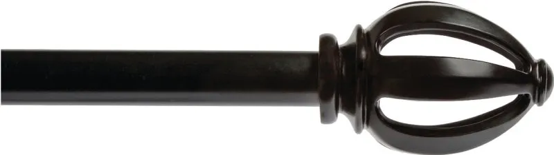 Kenney KN80210 Curtain Rod, 3/4 in Dia, 66 to 120 in L, Black :EA: QUANTITY: 1