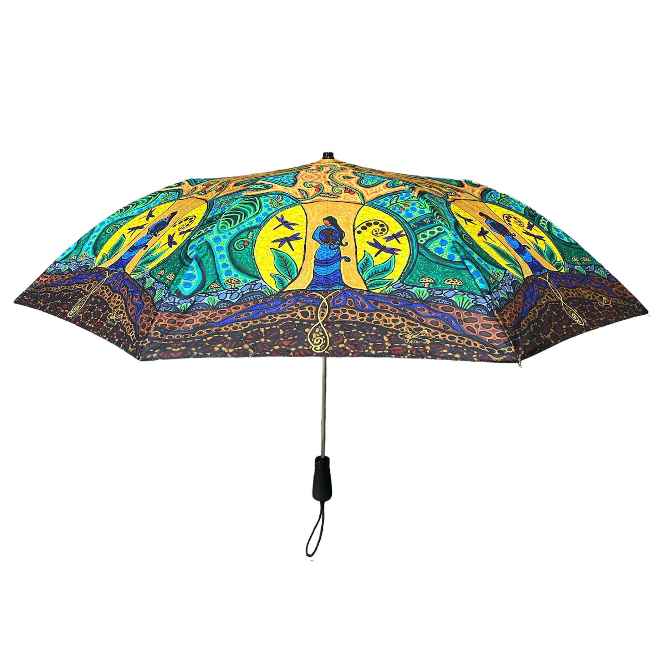 Leah Dorion Strong Earth Woman Artist Collapsible Umbrella