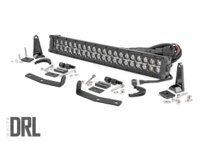 LED Light | Bumper Mount | 20" Black Dual Row | White DRL | Nissan Titan XD | 2016-2021