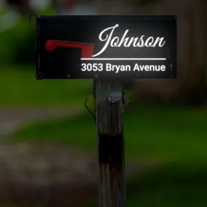 Personalized Reflective Mailbox Decal - Custom Reflector House Address Mail Box Vinyl Sticker