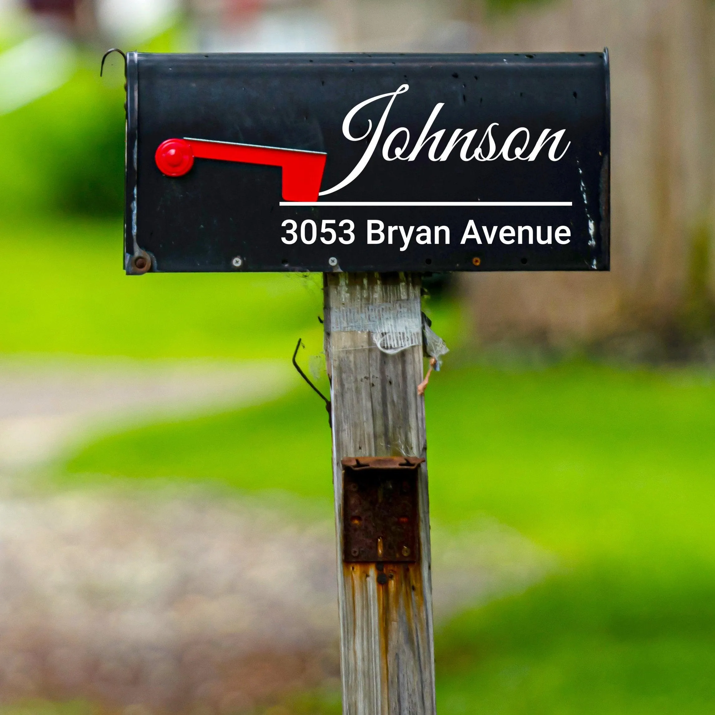 Personalized Reflective Mailbox Decal - Custom Reflector House Address Mail Box Vinyl Sticker