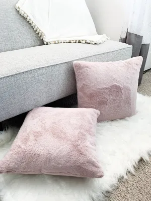 Pink Faux Fur Throw pillow cover