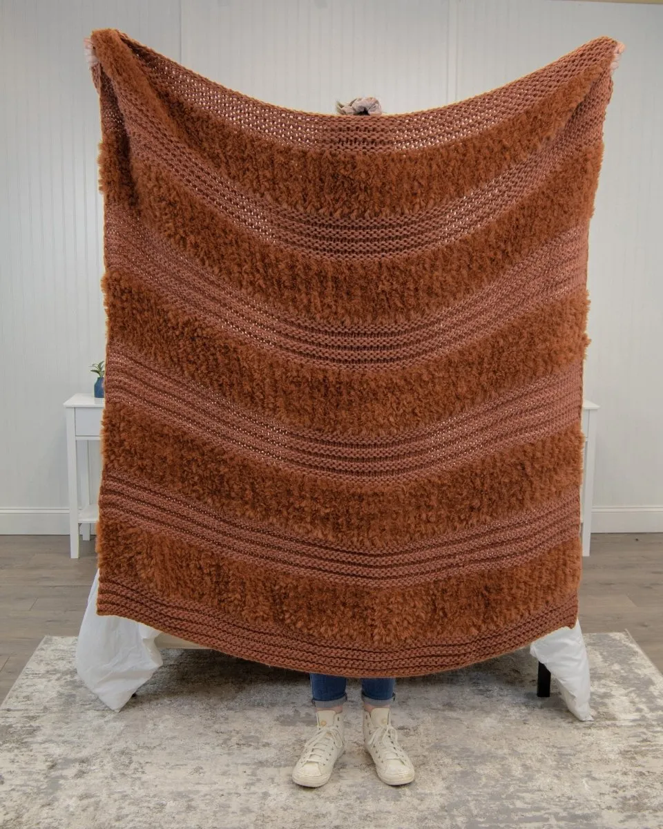 Plush Knit Throw - Rust