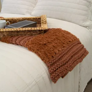 Plush Knit Throw - Rust