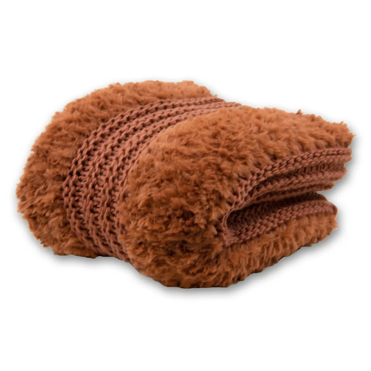 Plush Knit Throw - Rust