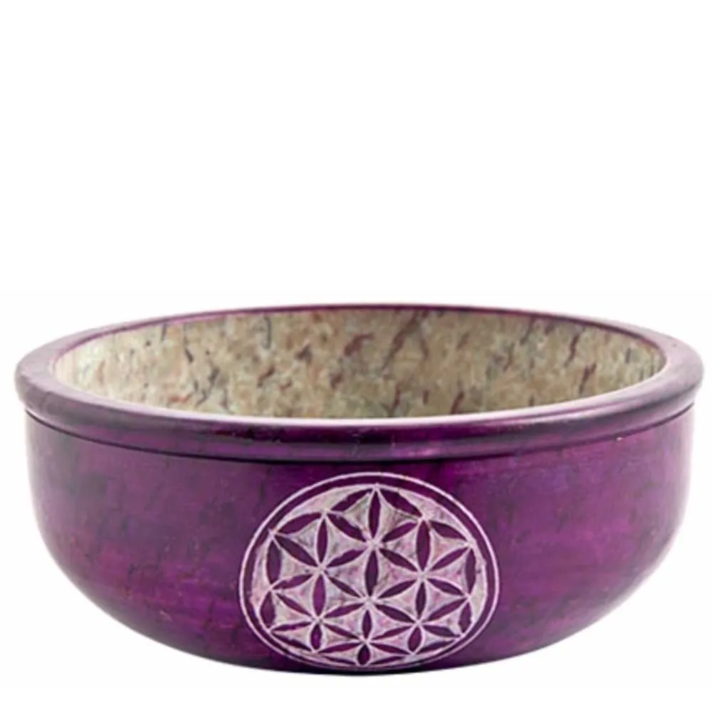 Purple Flower of Life Charcoal Incense Burner 5"