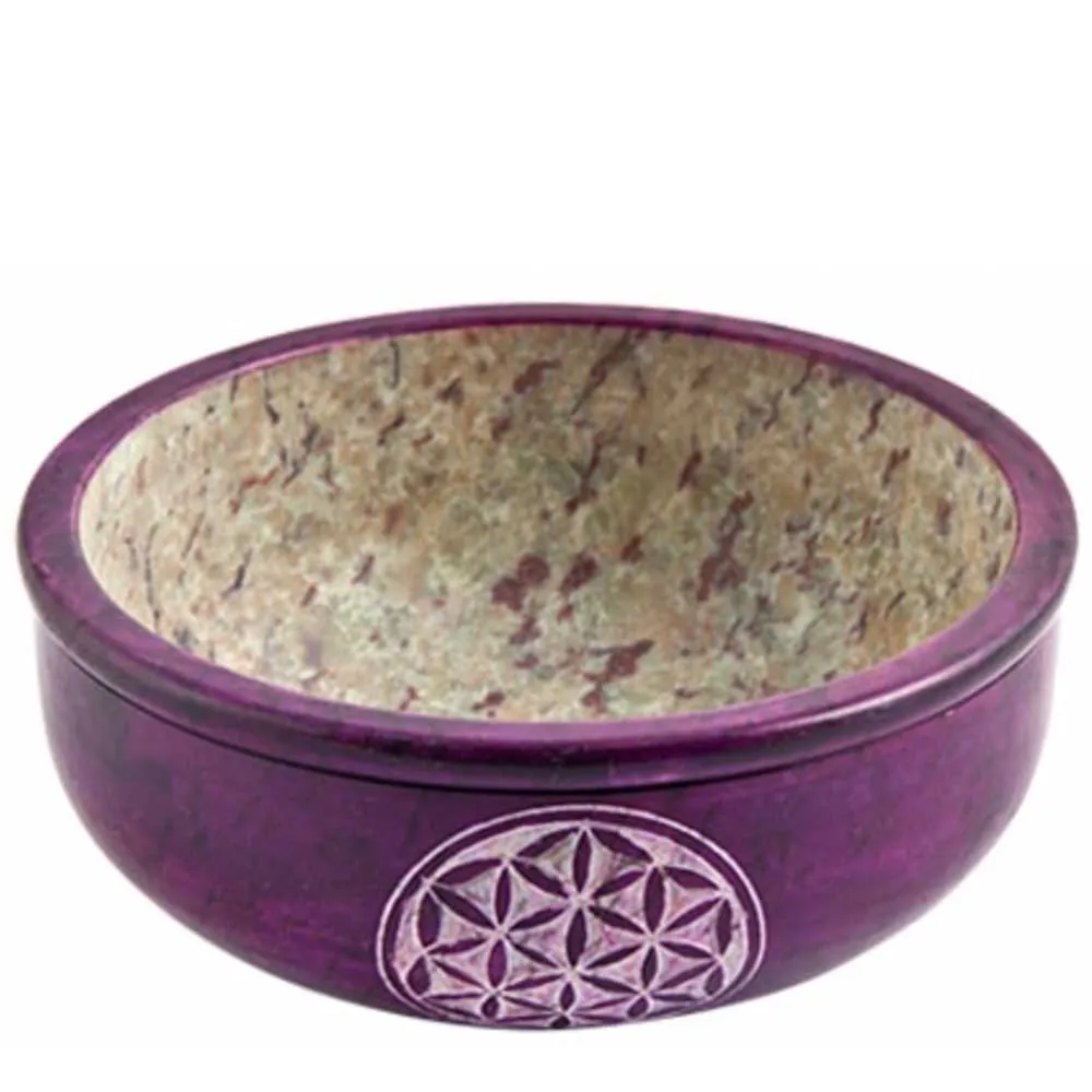 Purple Flower of Life Charcoal Incense Burner 5"