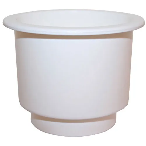 Recessed Drink Holder - White - Large Dual Size - Plastic