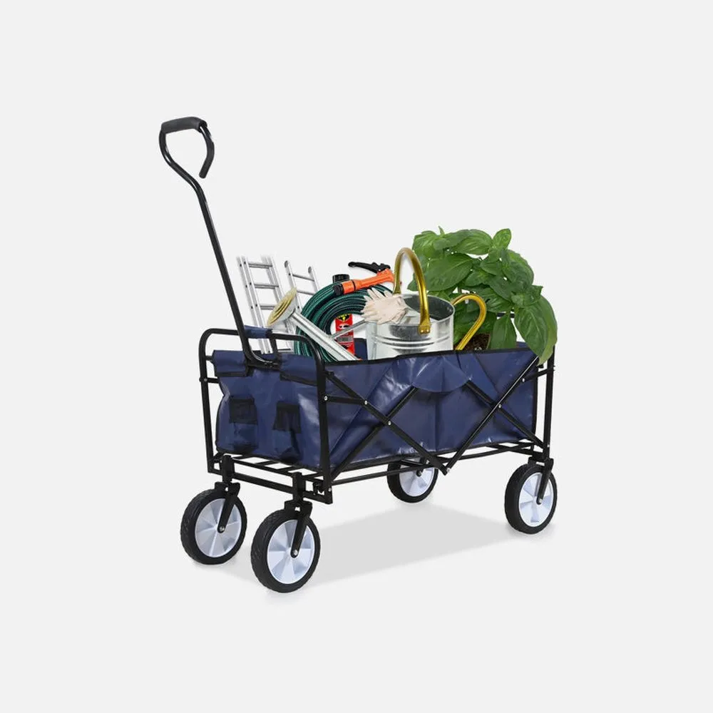 Rolling Collapsible Garden Cart - Blue