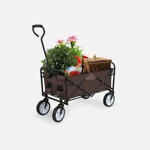 Rolling Collapsible Garden Cart - Brown