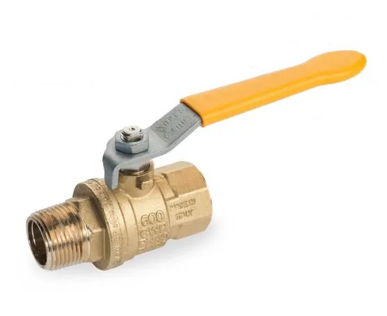 RuB s.92 1" MIPxFIP Full Port 2-way ball valve with yellow steel handle