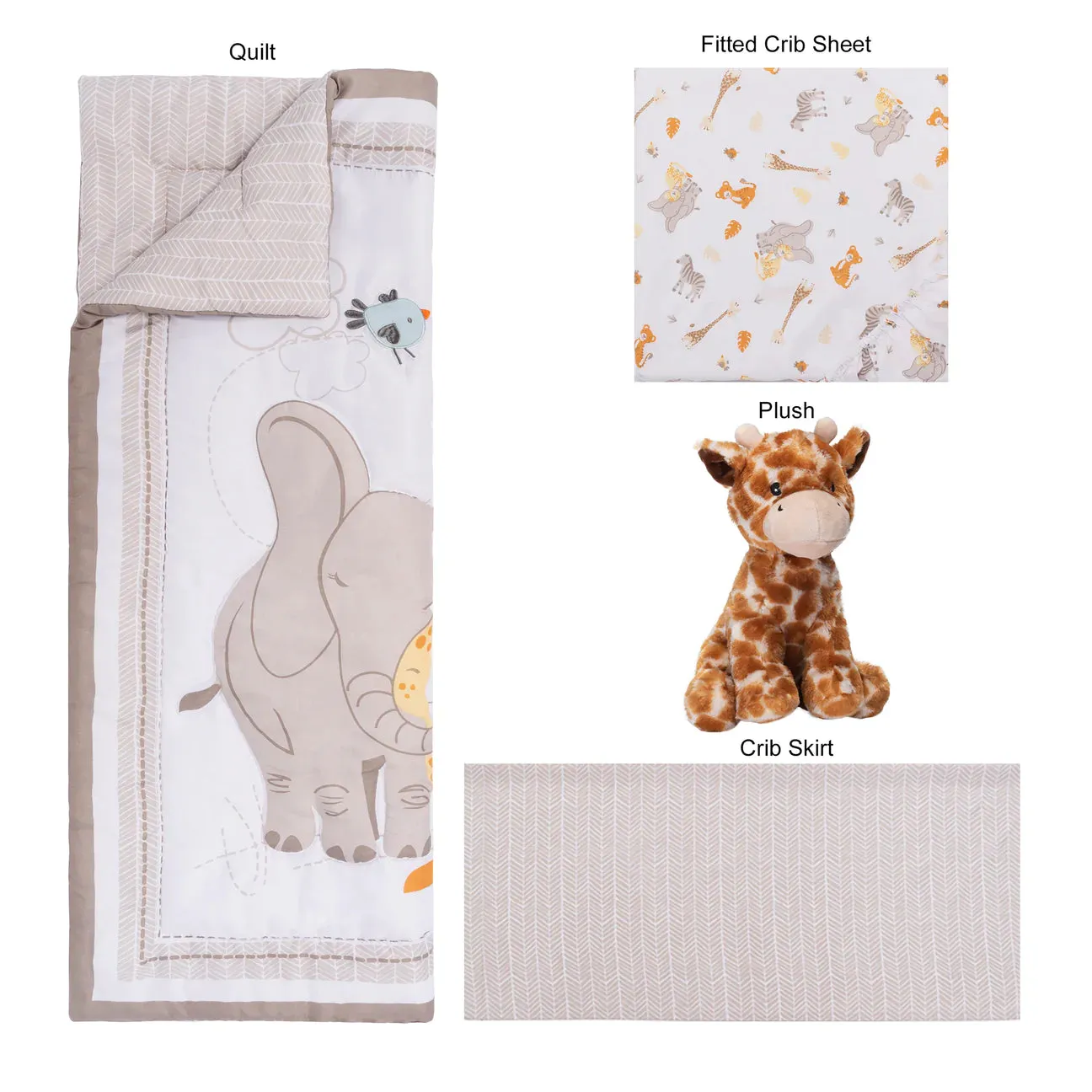 Safari Snuggle 4pcs crib set