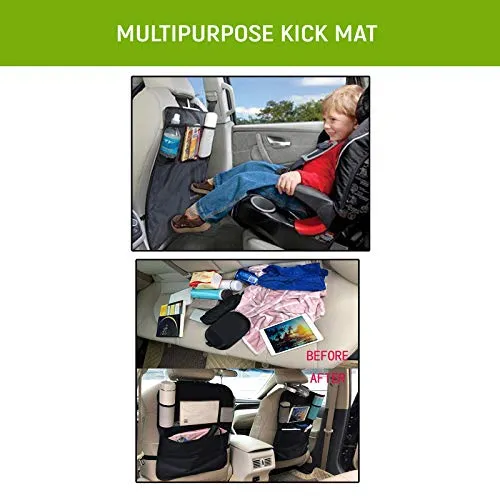 Safe-O-Kid, Kick Mat for Car Seat Protector- Black (Pack of 1)