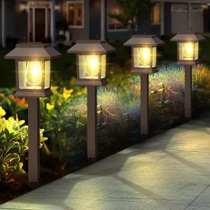 Solar Pathway Lights Outdoor, 12 Pack Upgraded LED Waterproof Solar Outdoor Lights, Solar Garden Landscape Lighting for outside Driveway Garden Landscape Walkway Path Yard Lawn Decor (12)