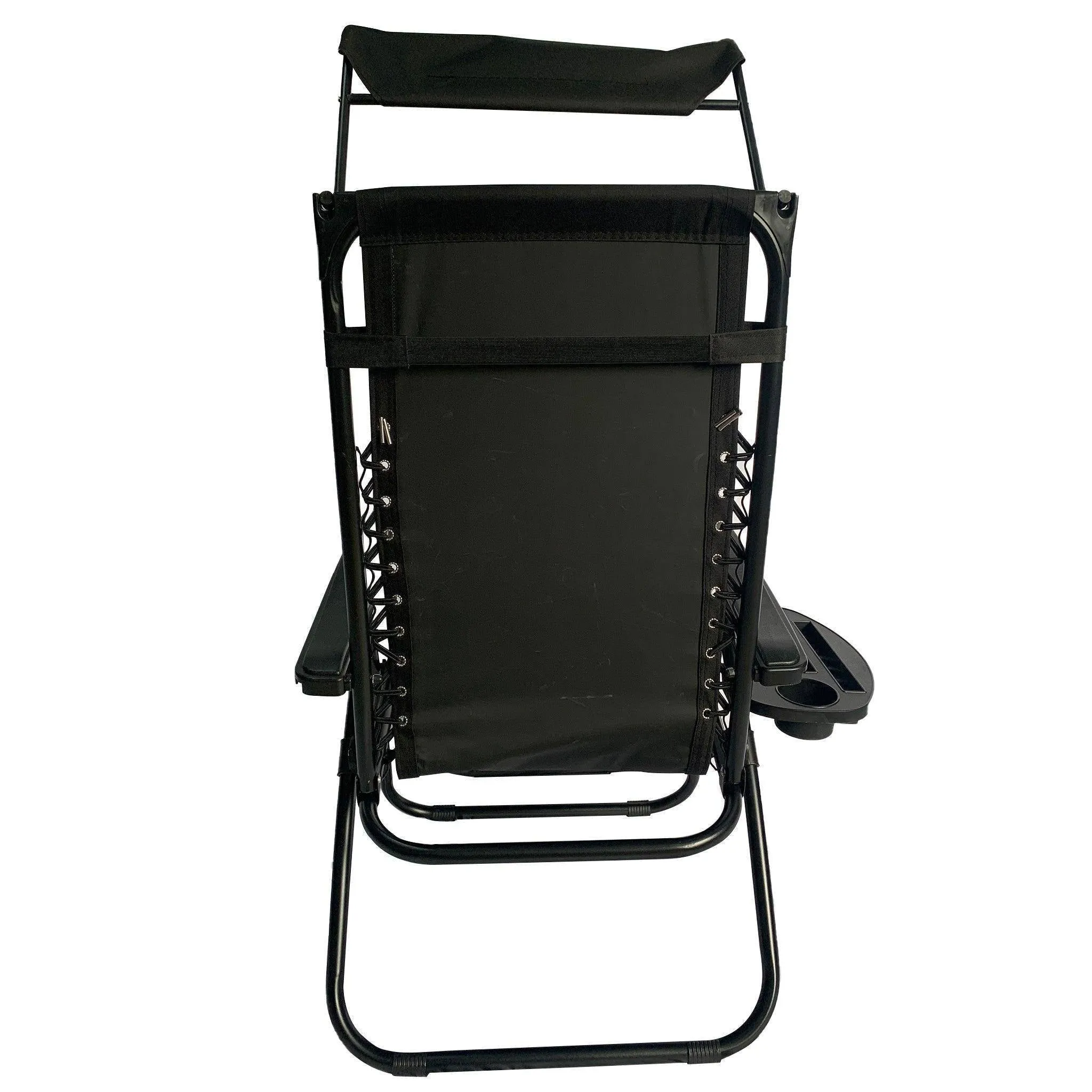 Sun Lounger Recliner Chair With Canopy Sunshade Set Of 2-BSC-005