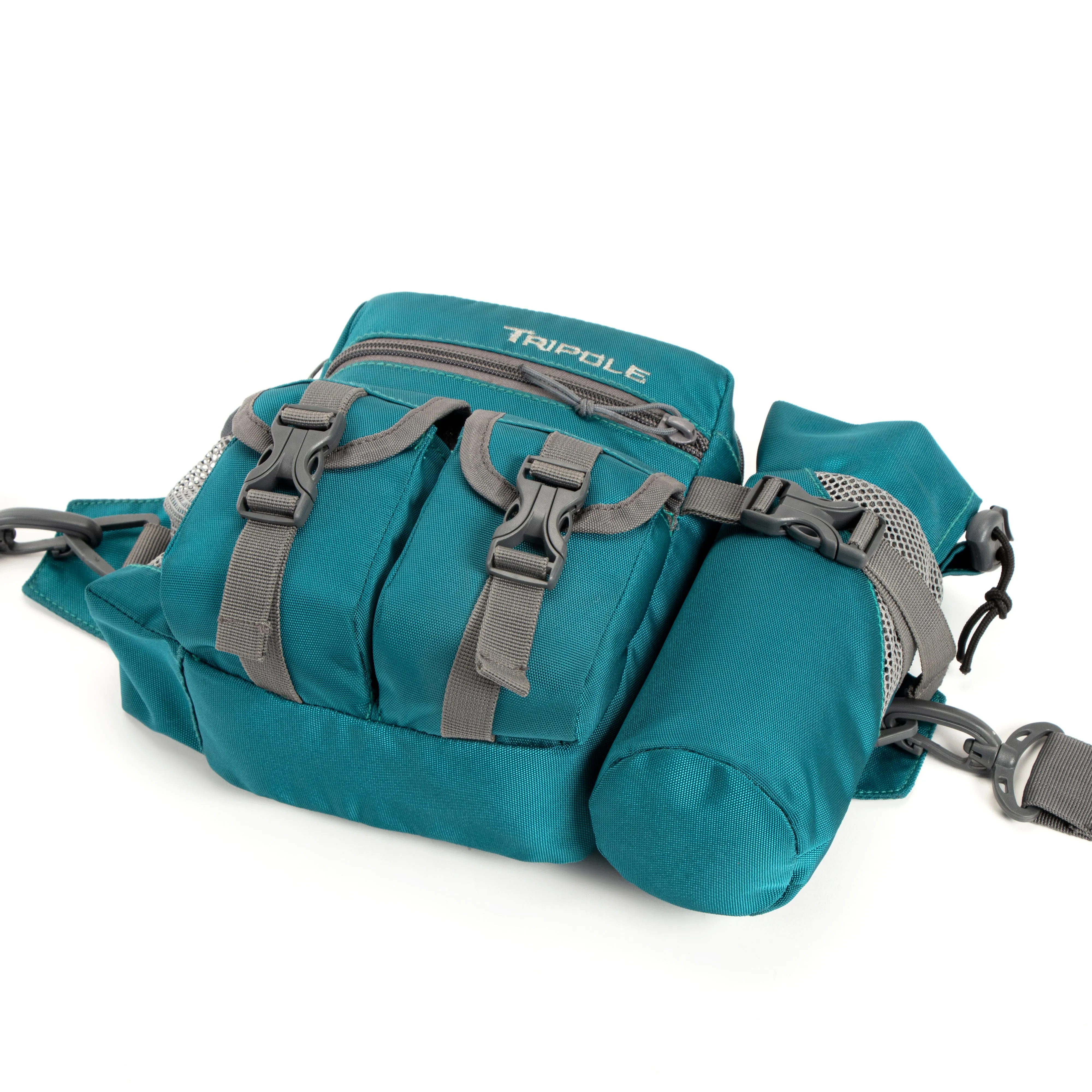 Tripole Waist Pack with Detachable Bottle Holder - Multi-Utility Waist and Sling Bag for Hiking, Cycling, and Backpacking | Sea Green