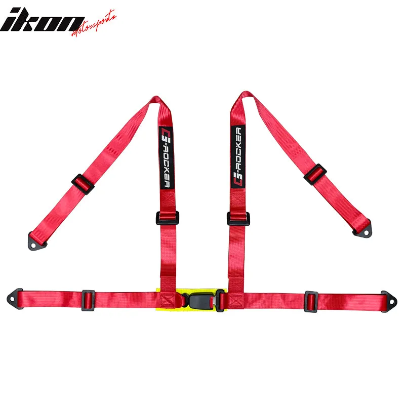 Universal Black Racing Seat Dual Slider Red Belt PU Carbon Leather