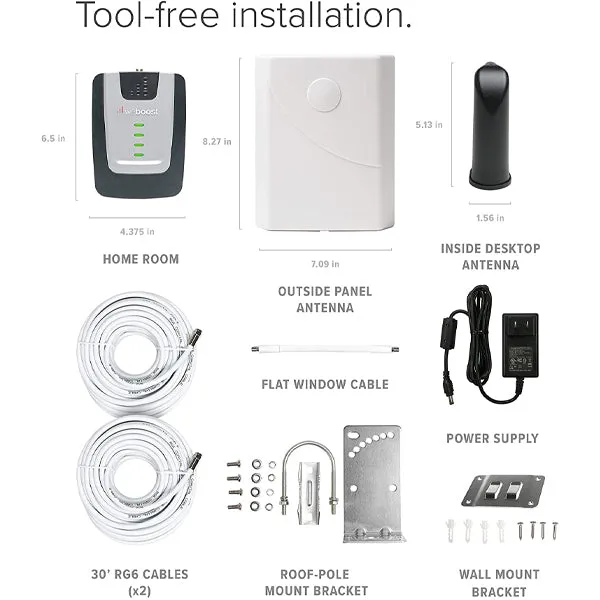 weBoost Home Room (652120) Cell Signal Booster Kit | Up to 1,500 sq ft | All Canadian Carriers - Bell, Rogers, Telus | ISED Approved