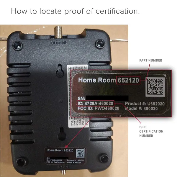 weBoost Home Room (652120) Cell Signal Booster Kit | Up to 1,500 sq ft | All Canadian Carriers - Bell, Rogers, Telus | ISED Approved